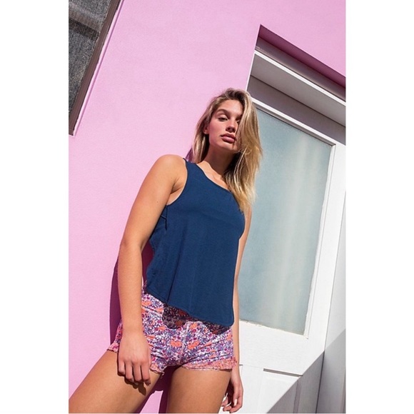 Free People Movement Perfect Conditions Deep Sea Navy Blue Open Back Tank Small - Picture 2 of 7